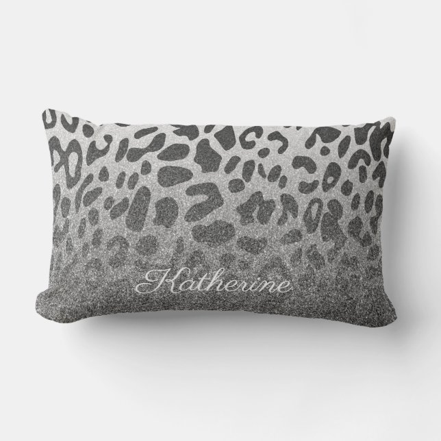 Glitter Leopard Print Kussen (Voorkant)
