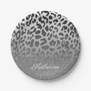 Glitter Leopard Print Papieren Bordje
