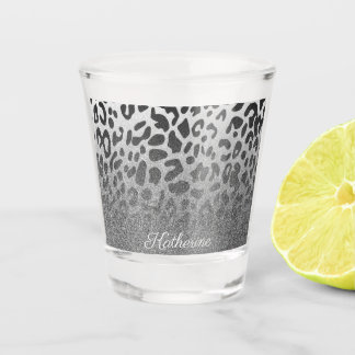 Glitter Leopard Print Shot Glas