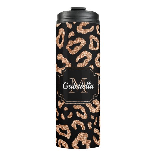 Glitter Leopard Print Thermosbeker (Voorkant)