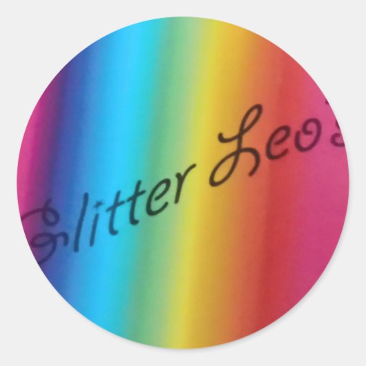 Glitter Leo's Ronde Sticker (Voorkant)