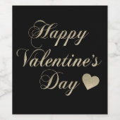 Glitter letters en hart wijn etiket (Enkel label)