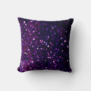 Glitter licht achtergrond paars en zwart kussen