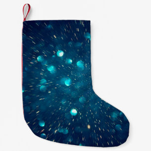 Glitter licht blauw groen en zwart kleine kerstsok