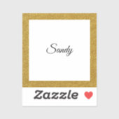 Glitter Lijst Afbeelding naam vierkant aanpassen Sticker (Vel)