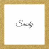 Glitter Lijst Afbeelding naam vierkant aanpassen Sticker (Voorkant)