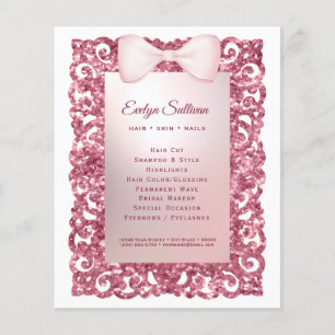 Glitter lijst roze boeg flyer