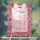  Glitter Lijst Roze Bow Services Menu Acryl Bord (Neutraal)