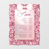  Glitter Lijst Roze Bow Services Menu Raamsticker (Vel)