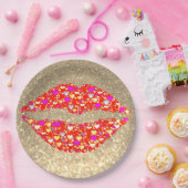 Glitter Lip print paper bord (Feest)