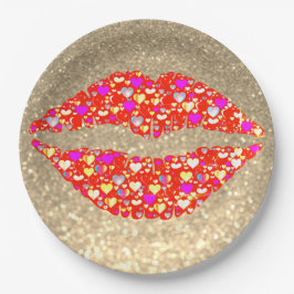 Glitter Lip print paper bord