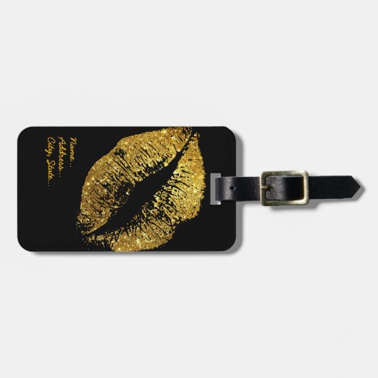 Glitter Lips Bagagelabel (Voorkant horizontaal)