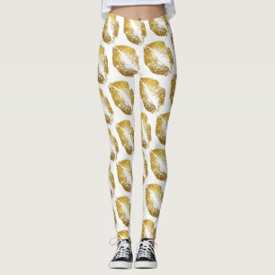 Glitter Lips Moderne White Leggings