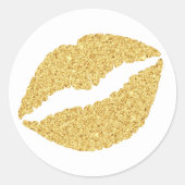 Glitter Lips Ronde Sticker (Voorkant)