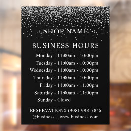 GLITTER | Logo en openingsuren | sticker bord