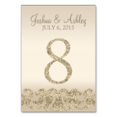 Glitter Look Bruiloft Tafel Nummers-Tafel Kaart 8 (Achterkant)