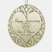 Glitter look Monogram Jubileum Keramisch Ornament (Links)