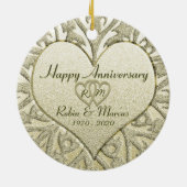 Glitter look Monogram Jubileum Keramisch Ornament (Achterkant)