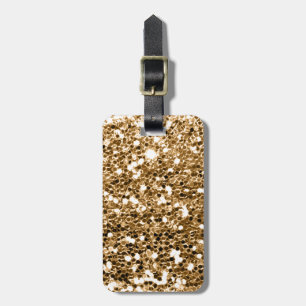 Glitter look Solid Gold Sparkle Bagagelabel