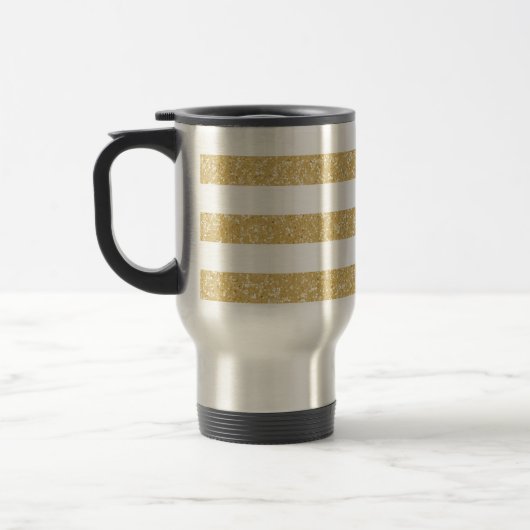 Glitter look Stripes Travel Mug Reisbeker (Links)