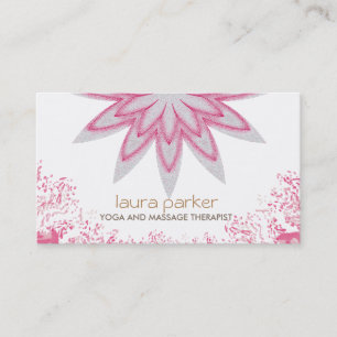 Glitter Lotus Flower Logo Yoga Healing Health Visitekaartje