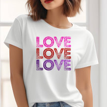 Glitter Love Valentijnsdag T-shirt met distressed