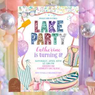 Glitter Lovertjes Meer Feest Verjaardagsuitnodigin Kaart