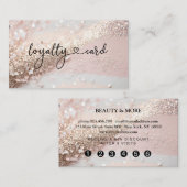 Glitter Loyalty Map 5 Nails Lashes Beauty Visitekaartje (Voorkant / Achterkant)