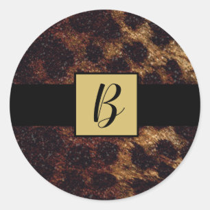 Glitter Luipaard Jachtluipaard Dierenprint Wilde S Ronde Sticker