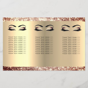 Glitter Make-up Ogen Wimper Haar Roos DL 3 Folder Flyer