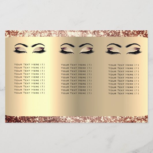 Glitter Make-up Ogen Wimper Haar Roos DL 3 Folder Flyer (Achterkant)
