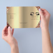 Glitter Make-up Ogen Wimper Haar Roos Prijslijst Flyer (Hand)