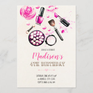 Glitter make-up uitnodiging