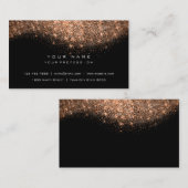 Glitter Makeup Artist Stylist Mode Copper Black Visitekaartje (Voorkant / Achterkant)