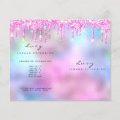 Glitter Makeup Eye Lash Printers Roze Flyer (Voorkant)