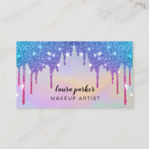Glitter Makeup Hair Stylist holographic Driving Visitekaartje