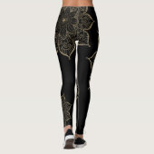 Glitter Mandalas, gecentreerd Gold Faux, zwart Leggings (Achterkant)