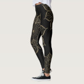 Glitter Mandalas, gecentreerd Gold Faux, zwart Leggings (Links)