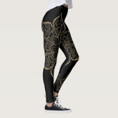 Glitter Mandalas, gecentreerd Gold Faux, zwart Leggings (Rechts)