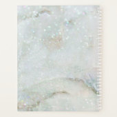 Glitter Marble Elegant White Split Monogram Custom Planner (Achterkant)