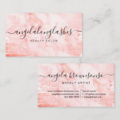 Glitter marble feminine oranje Classy Visitekaartje (Voorkant / Achterkant)