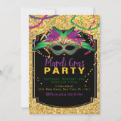 Glitter Mardi Gras Kaart (Voorkant)
