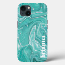 Glitter Marmer Hoesje-Mate iPhone Hoes