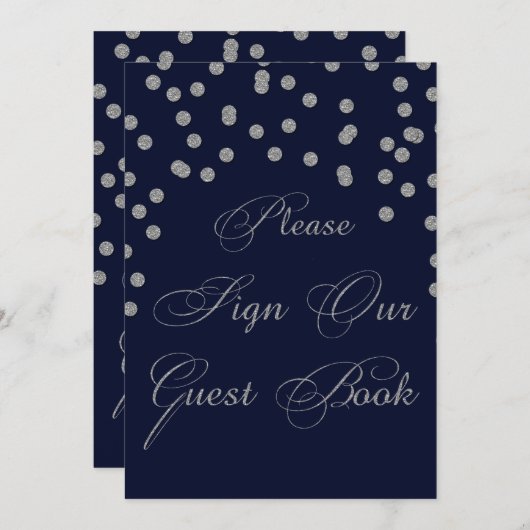 Glitter marvy Silver, gelieve het gastenboek te on (Voorkant / Achterkant)