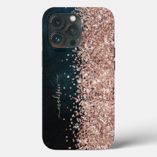 Glitter Meisjesachtig Moderne Glans Zoete 16 Zwart iPhone 13 Pro Hoesje