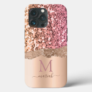 Glitter Meisjesachtige Glans Roze Gouden Bruilofts iPhone 13 Pro Hoesje