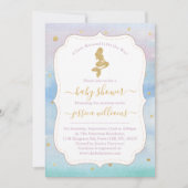 Glitter Mermaid Baby shower Kaart (Voorkant)