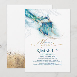 Glitter Mermaid Invitation onder het Zee Party Kaart