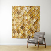 Glitter Mermaid Scales, klein goud Wandkleed (In situ)