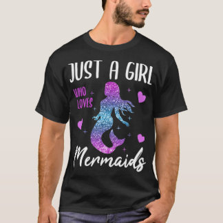 Glitter Mermaid Women Girls Gift Hearts Stars 1 T-shirt